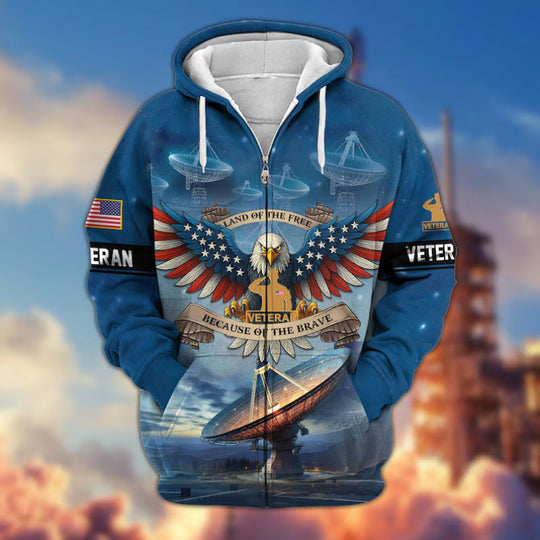 Herren Kapuzensweater mit amerikanischem Veteranenmotiv Nord Taschen