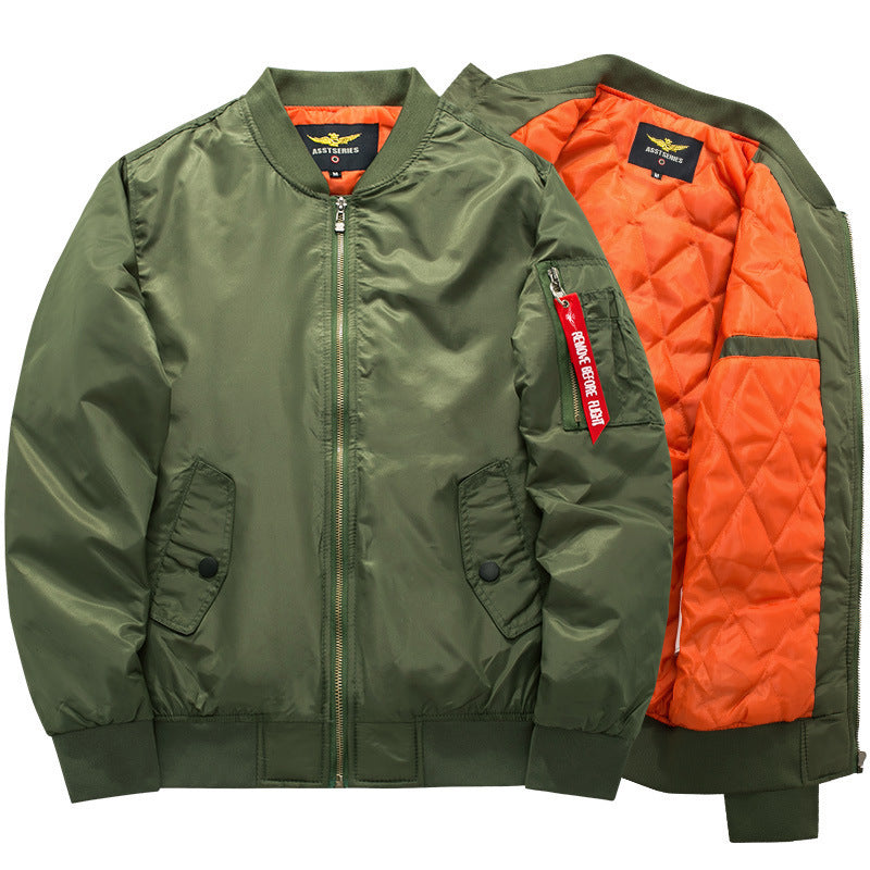 Herren Pilotenbomberjacke im Aviatorstil mit kontrastiertem Steppfutter und Reißverschluss-Ärmeltasche Nord Taschen
