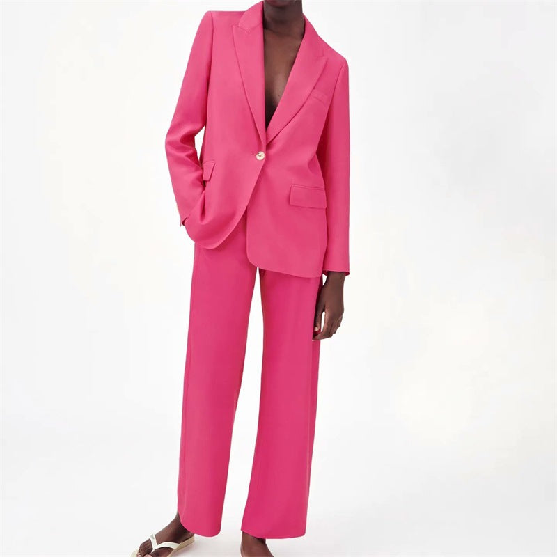 Damen Zweiteiliges Anzug-Set mit Oversized-Blazer und hochtaillierter Weitbein-Hose Nord Taschen