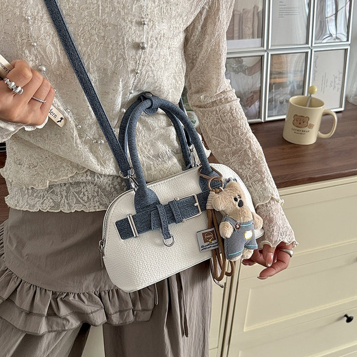 Damen stilvolle Handtasche mit verspieltem Plüsch-Details Nord Taschen