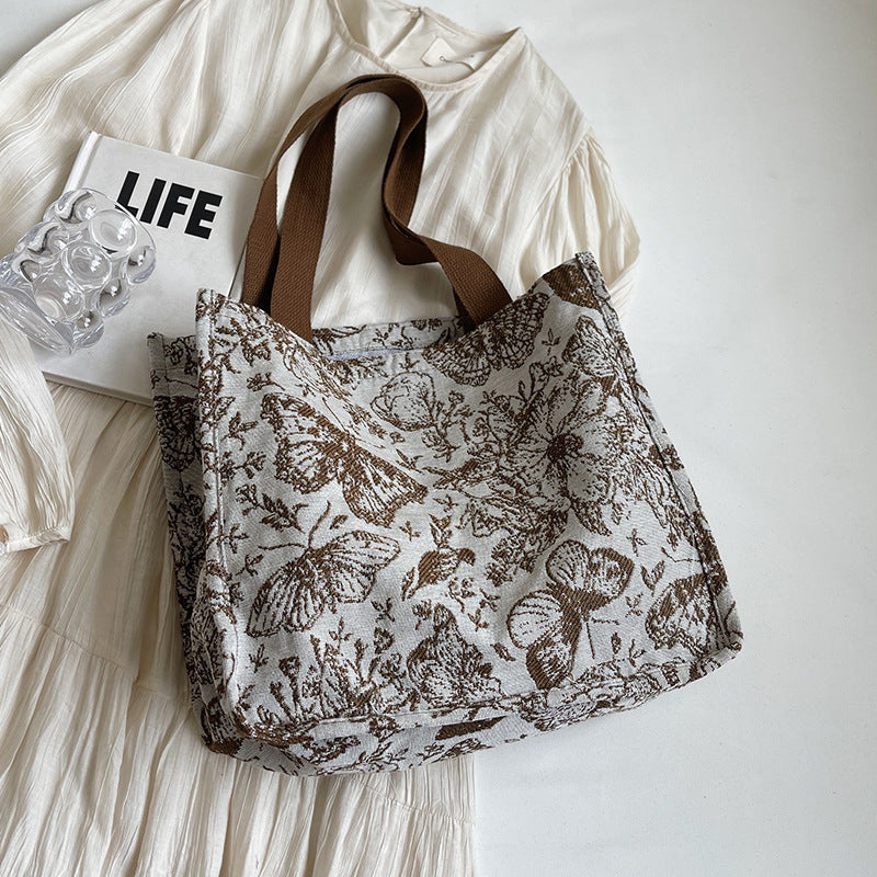 Damen Baumwoll-Canvas-Shopper mit floralen Mustern Nord Taschen