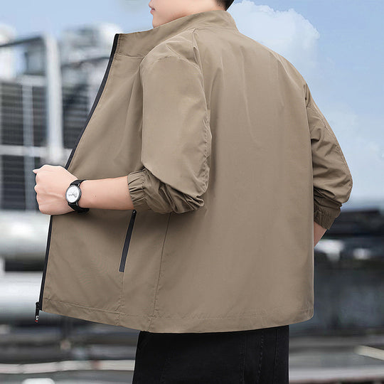 Herren Leichte Softshelljacke mit Stehkragen, durchgehendem Reißverschluss und elastischen Bündchen Nord Taschen