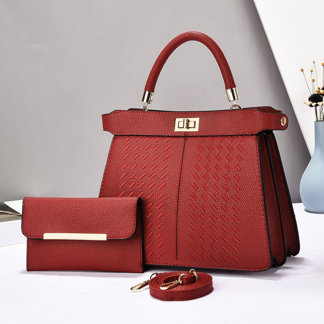 Damen elegante Henkeltasche mit strukturiertem Design und abnehmbarer Clutch Nord Taschen