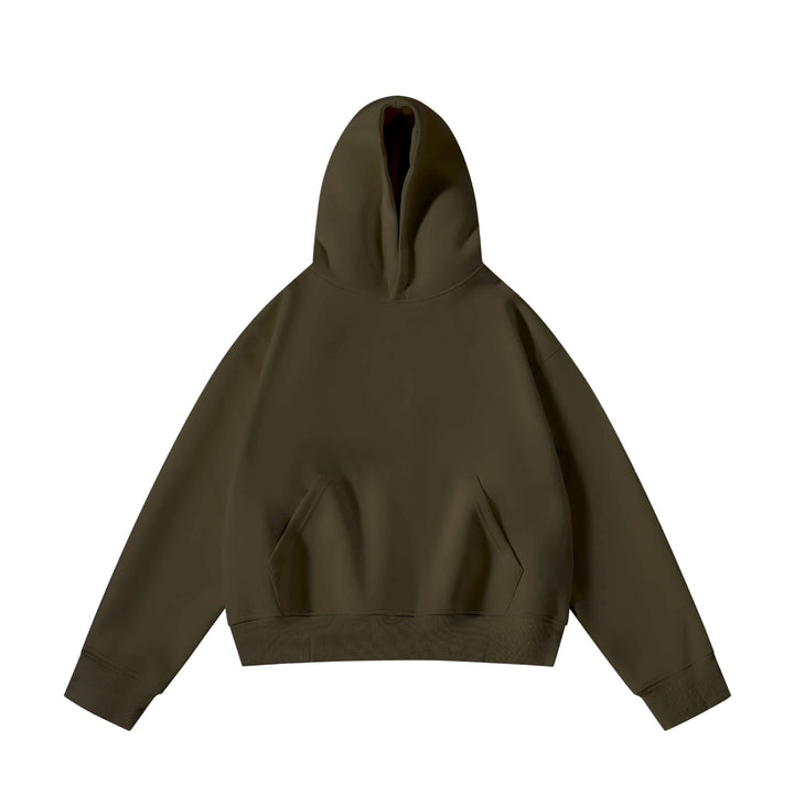 Unisex nan schwerer Oversize-Kapuzenpullover mit doppellagiger Kapuze Kängurutasche und breitem Rippbund Nord Taschen