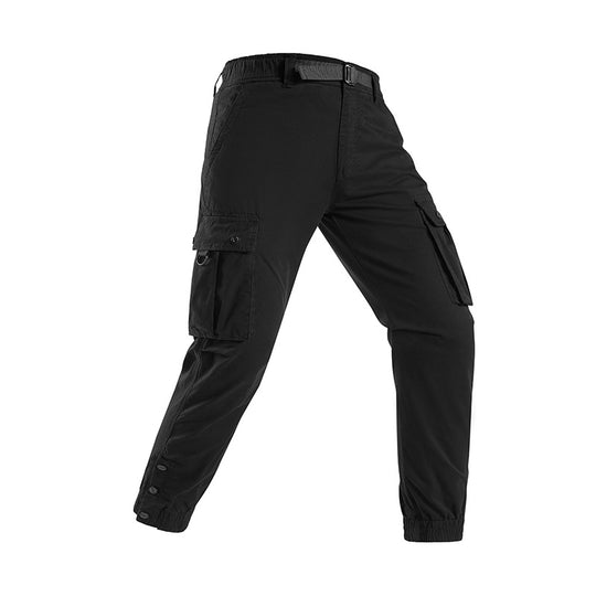 Herren Konisch geschnittene Utility‑Cargohose mit Tunnelzugbund, integriertem Gürtel und Mehrfachtaschen Nord Taschen