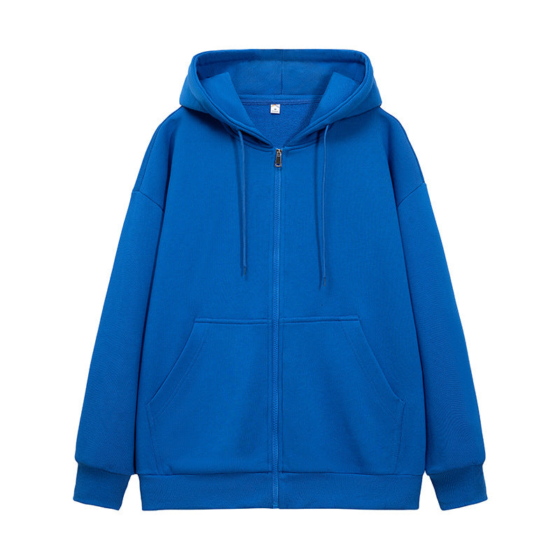 Unisex Oversize Kapuzen-Sweatjacke mit durchgehendem Reißverschluss, Kängurutaschen und gerippten Bündchen Nord Taschen