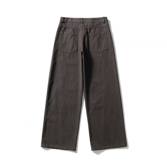 Damen Palazzo-Jeanshose mit hoher Taille, weitem Bein und Ziernähten Nord Taschen