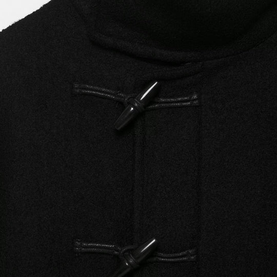 Damen Kurze Duffle-Capejacke mit Stehkragen, Knebelverschlüssen und Taillengürtel Nord Taschen