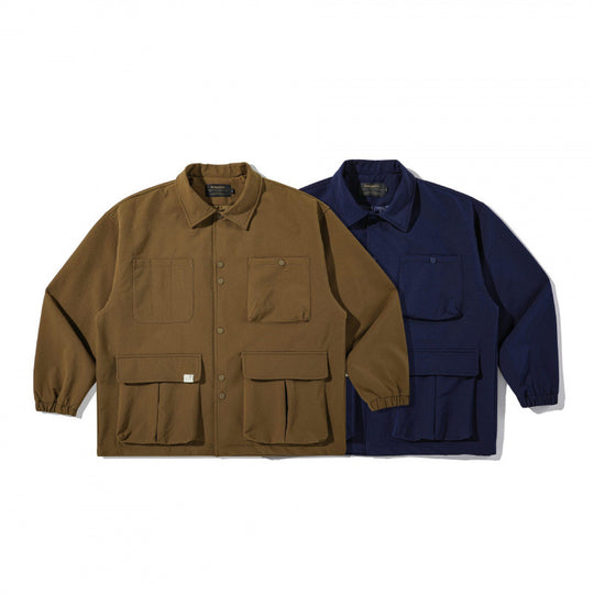 Unisex Kastenförmige Utility-Hemdjacke mit Mehrfach-Pattentaschen und Druckknopfverschluss Nord Taschen