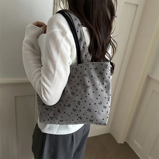 Damen Tragetasche aus strukturiertem Cord mit floralem Muster Nord Taschen