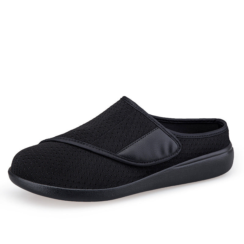 Herren nan orthopädischer Pantoffel mit verstellbarem Klettverschluss, atmungsaktivem Mesh und stoßdämpfender Schaumstoffsohle