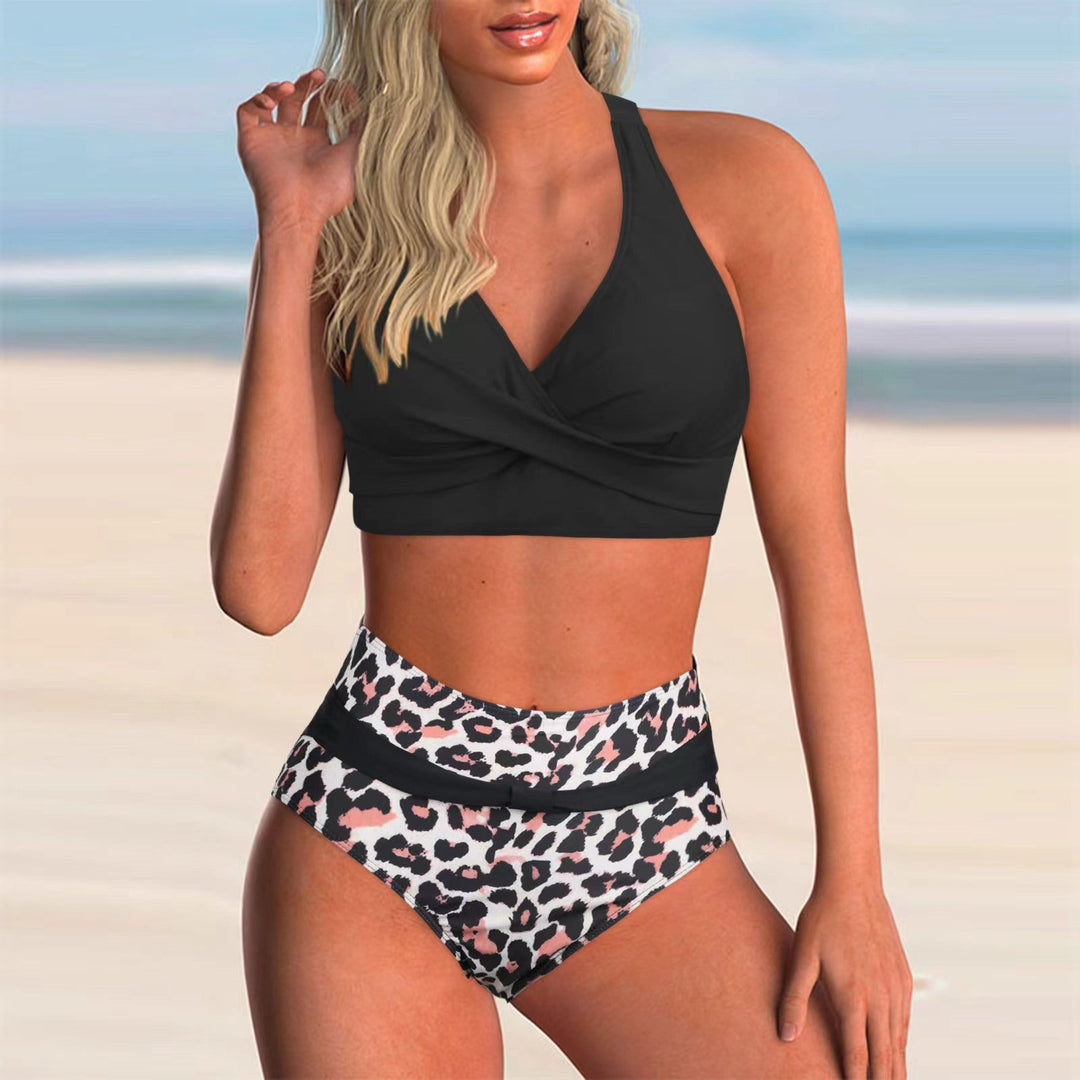 Damen Hochgeschnittener Bikini mit stilvollem Wickeldesign