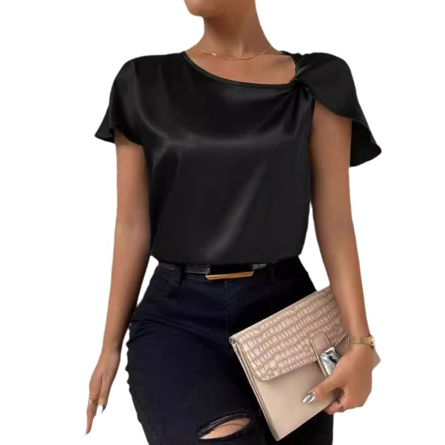 Damen Luxuriöses Oberteil mit asymmetrischem Ärmeldesign