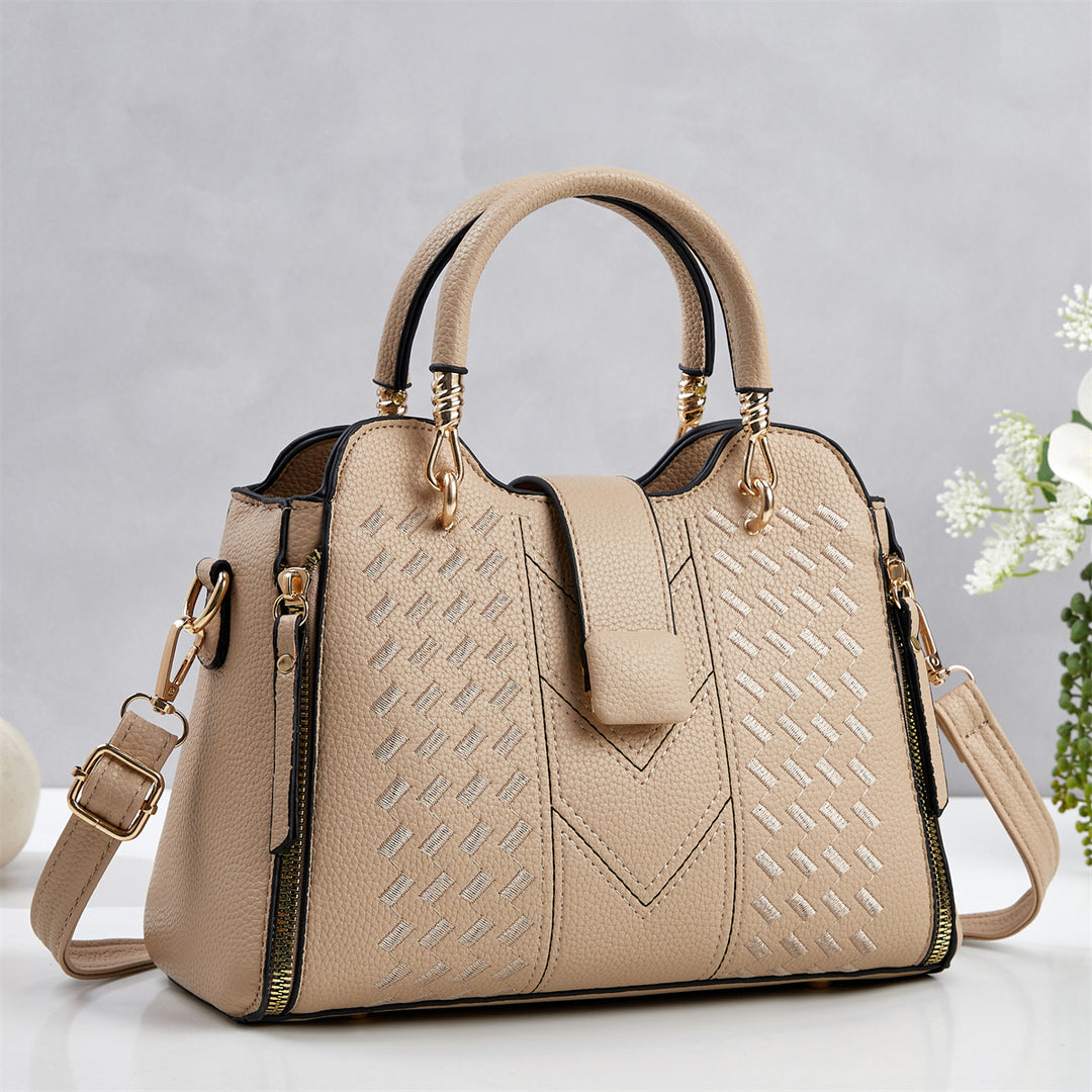 Damen Designer-Handtasche mit strukturiertem Obermaterial und abnehmbarem Schultergurt Nord Taschen