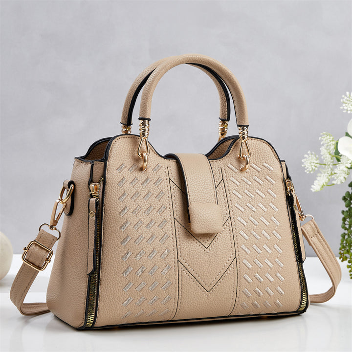 Damen Designer-Handtasche mit strukturiertem Obermaterial und abnehmbarem Schultergurt Nord Taschen