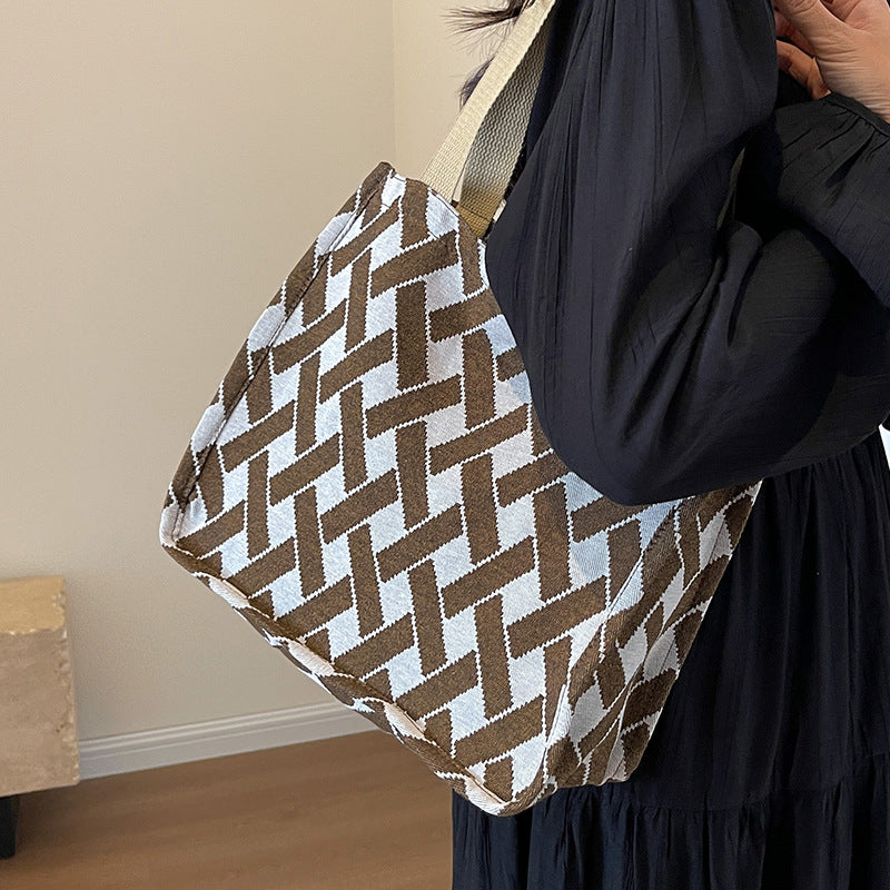 Damen Einkaufstasche mit geometrischem Muster aus robustem Gewebe Nord Taschen