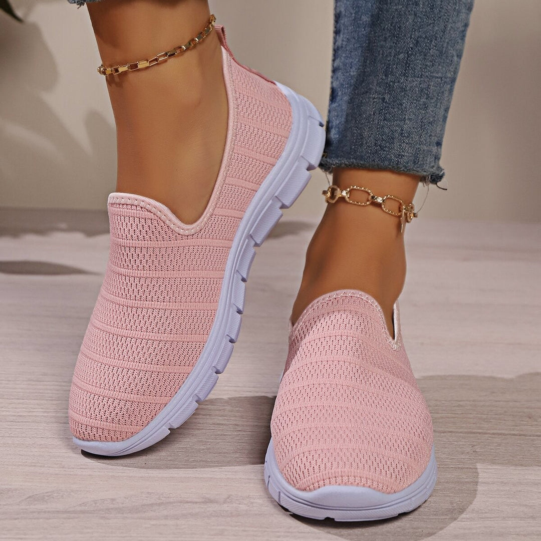 Damen Bequeme Slip-On Sneakers mit atmungsaktivem Obermaterial und flexibler Sohle