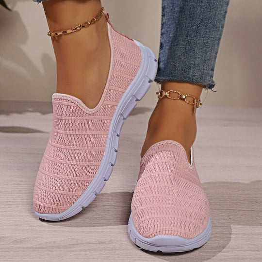Damen Bequeme Slip-On Sneakers mit atmungsaktivem Obermaterial und flexibler Sohle