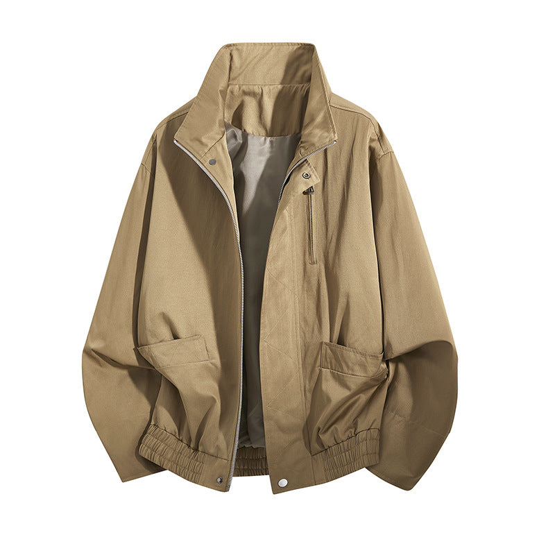Herren Leichte Utility-Blousonjacke mit Stehkragen und elastischem Saum Nord Taschen