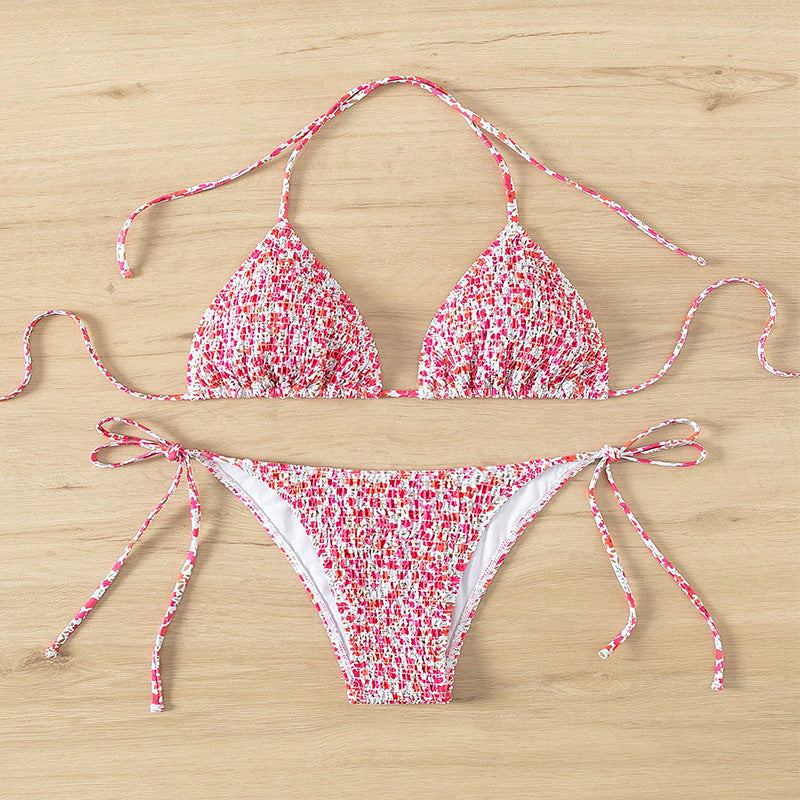 Damen Triangel-Bikini-Set mit floralem Muster und verstellbaren Trägern Nord Taschen
