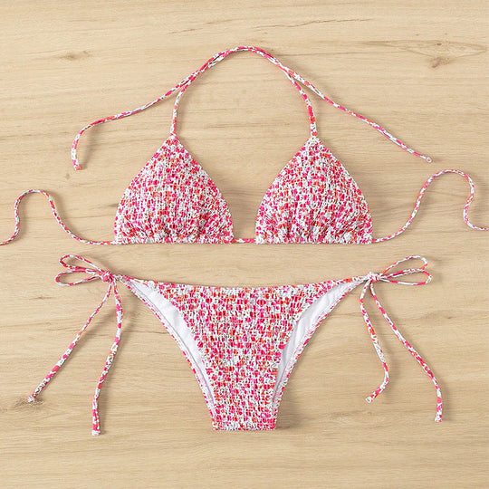 Damen Triangel-Bikini-Set mit floralem Muster und verstellbaren Trägern Nord Taschen