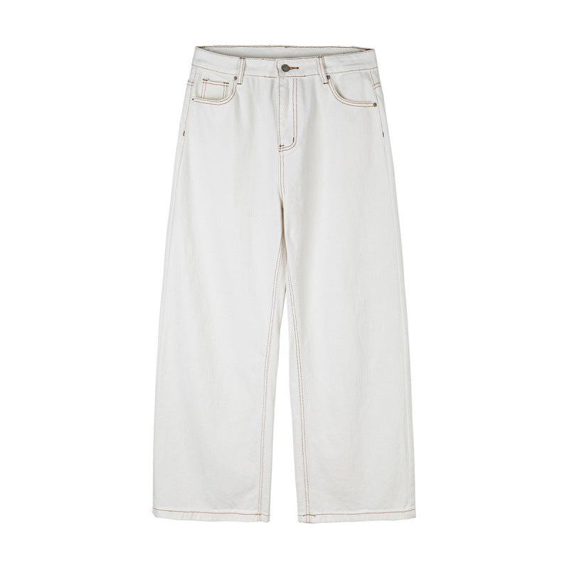 Damen Weite High-Waist Culotte-Jeans mit sichtbaren Kontrastnähten Nord Taschen
