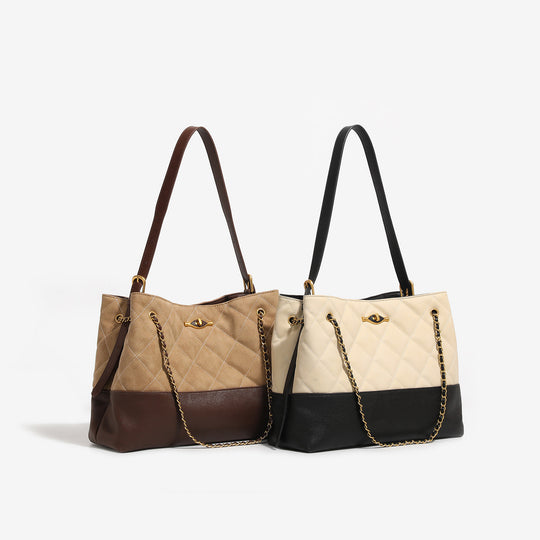 Damen Handtasche mit elegantem Steppmuster und luxuriösem Kettenhenkel Nord Taschen