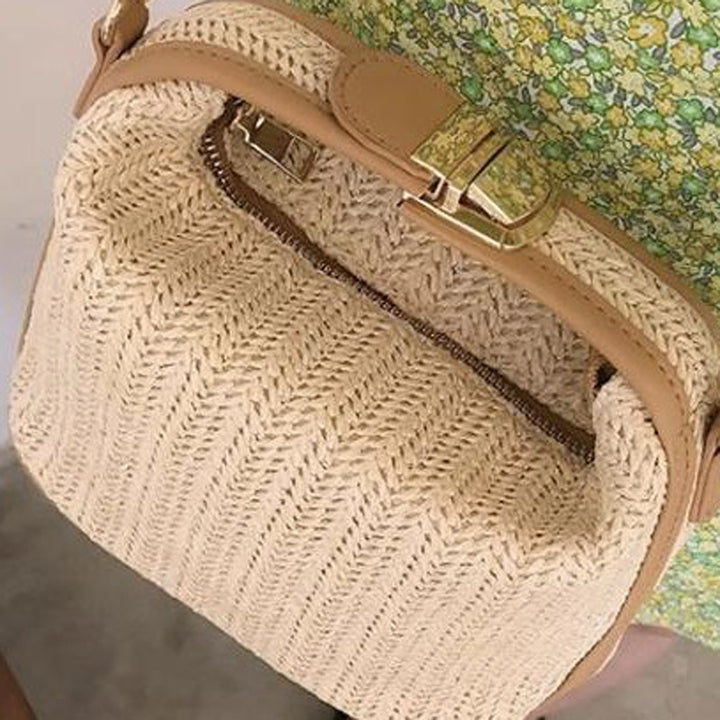 Damen Hobo-Tasche aus geflochtenem Kunstleder mit abnehmbarem Schulterriemen Nord Taschen