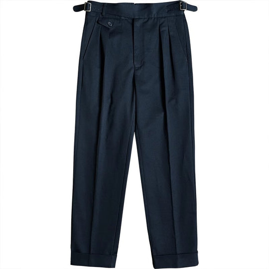 Herren Bundfaltenhose mit verstellbaren Seitenschnallen und Umschlag Nord Taschen