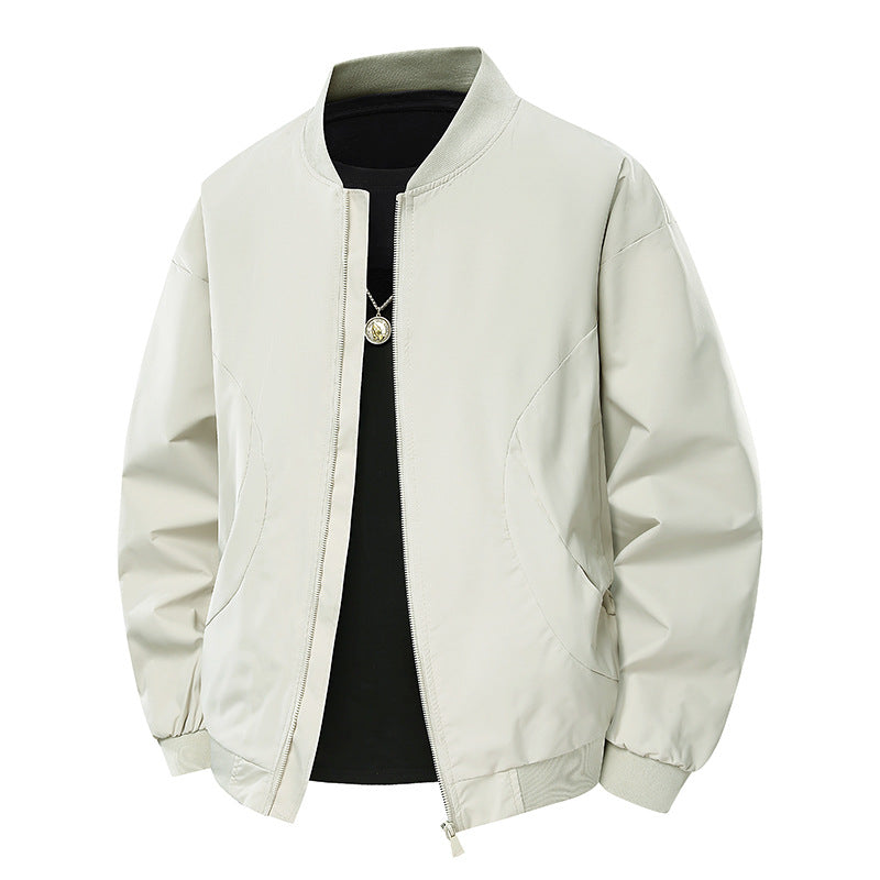 Herren Minimalistische Bomberjacke mit standigem Kragen, Zwei-Wege-Reißverschluss & seitlichen Eingrifftaschen Nord Taschen