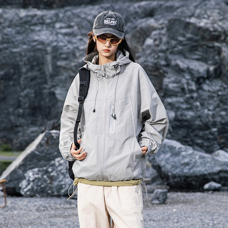 Herren Atmungsaktive Kapuzen-Fieldjacke mit verstaubarer Kapuze und reflektierendem Brustreißverschluss Nord Taschen