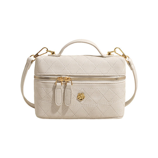 Damen elegante Umhängetasche mit strukturiertem Steppdesign und goldenen Akzenten Nord Taschen