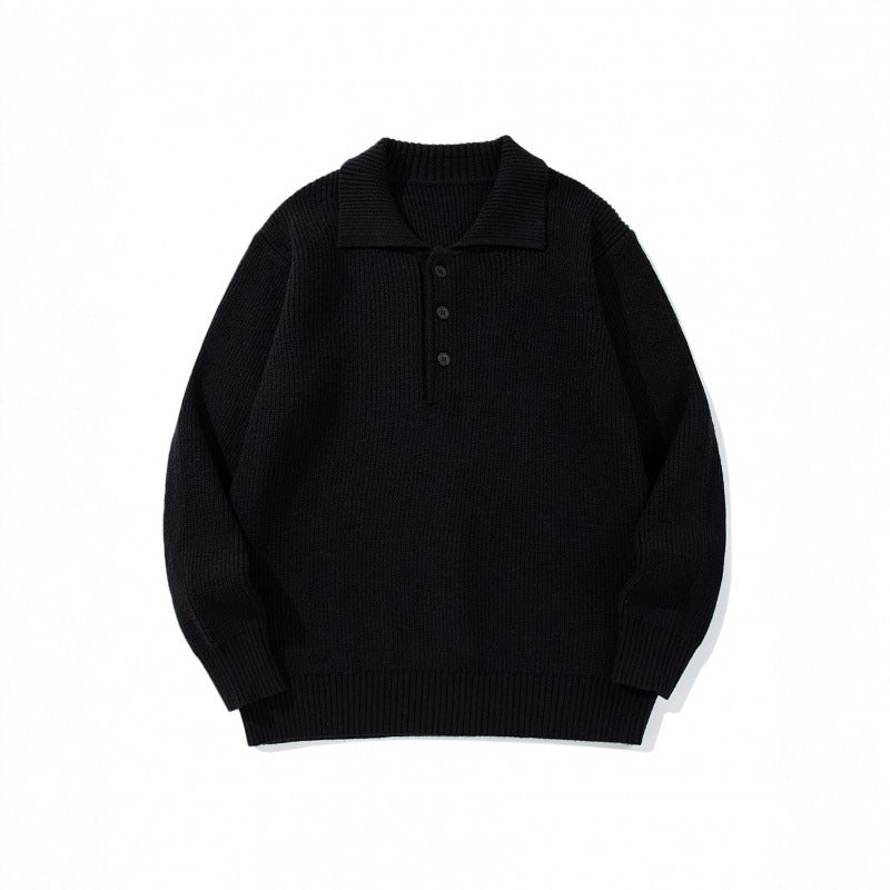 Herren Feinstrick-Polo-Pullover mit Hemdkragen, Knopfleiste und geripptem Saum Nord Taschen