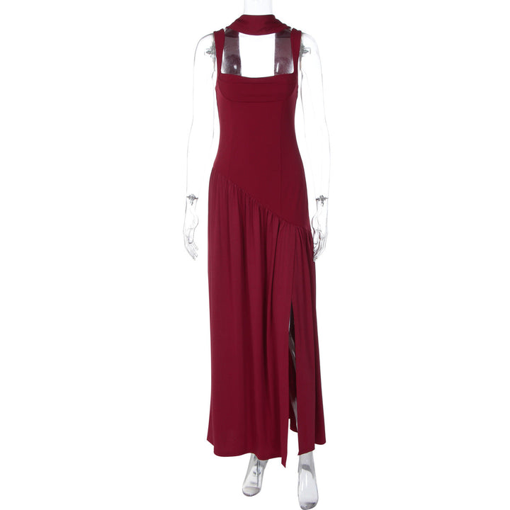 Damen Elegantes Abendkleid mit asymmetrischem Schnitt und tiefem Schlitz