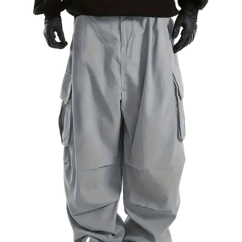 Herren Weite Utility-Cargohose mit übergroßen Klappentaschen & elastischem Tunnelzugbund Nord Taschen