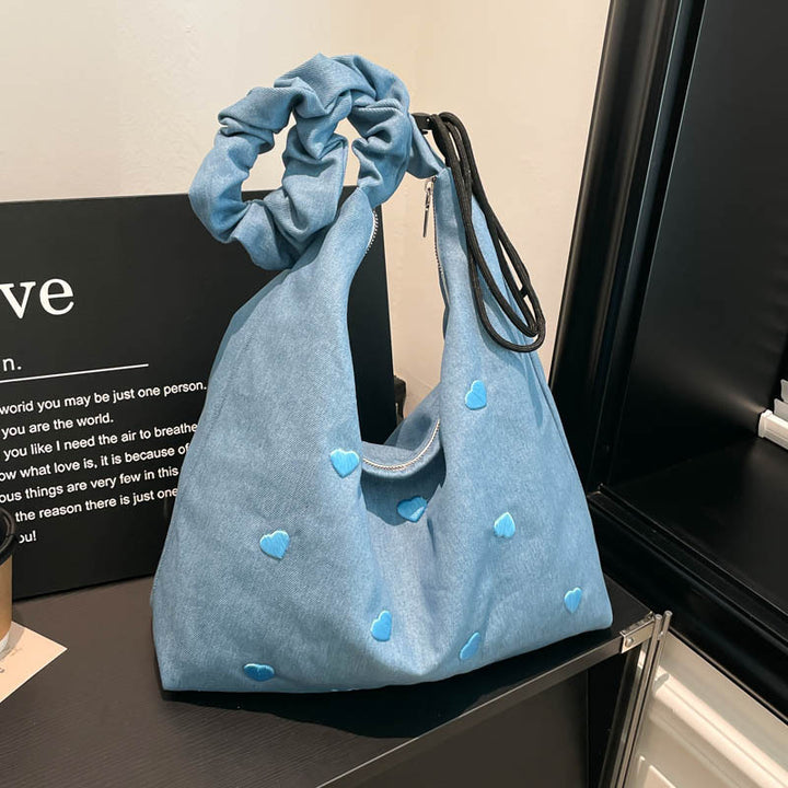 Damen lässige Hobo-Tasche mit verspieltem Herzmotiv Nord Taschen