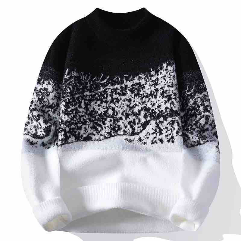 Unisex Oversized Strickpullover mit Jacquardstruktur und Rundhalsausschnitt Nord Taschen