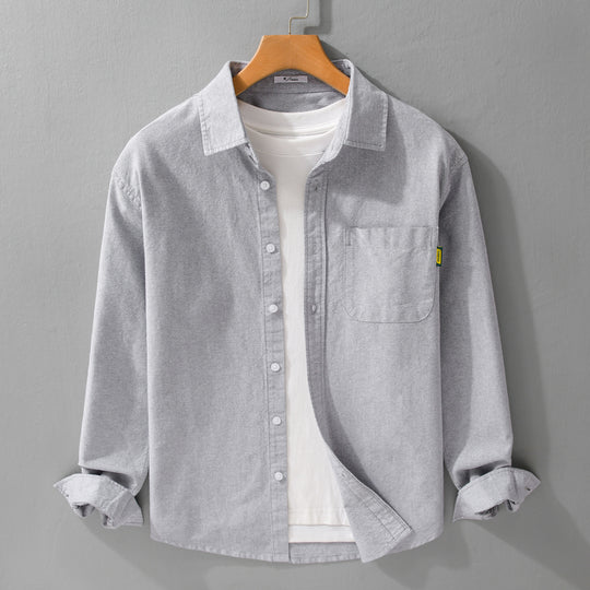 Damen Leichtes Baumwoll-Overshirt mit Kentkragen, aufgesetzter Brusttasche und Relaxed-Fit Nord Taschen