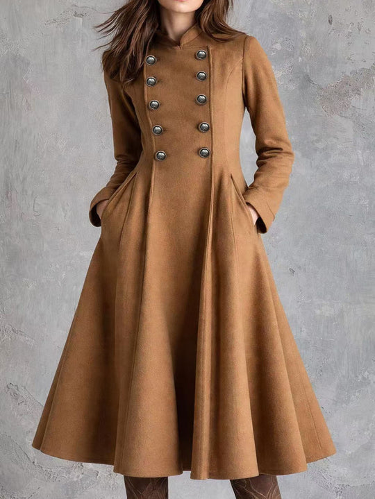 Damen tailliertes Mantelkleid mit doppelreihiger Knopfleiste und ausgestelltem Rock Nord Taschen