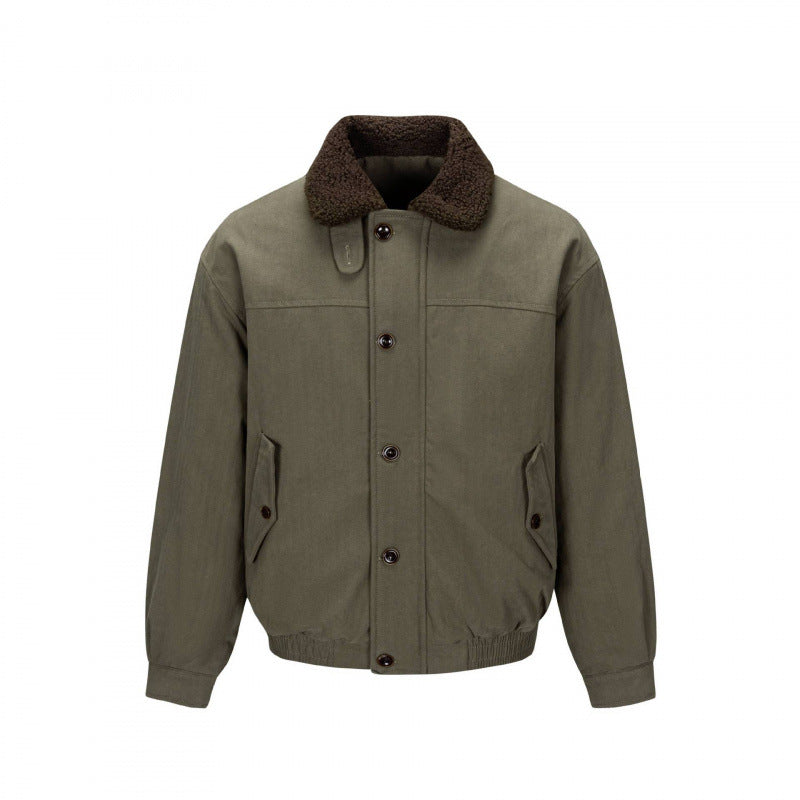 Herren Kurz geschnittene Blouson-Jacke im Field-Stil mit Teddykragen und Pattentaschen Nord Taschen