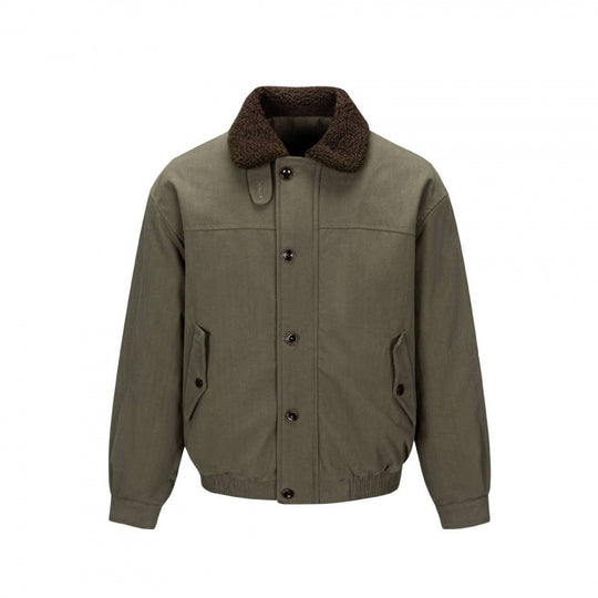 Herren Kurz geschnittene Blouson-Jacke im Field-Stil mit Teddykragen und Pattentaschen Nord Taschen