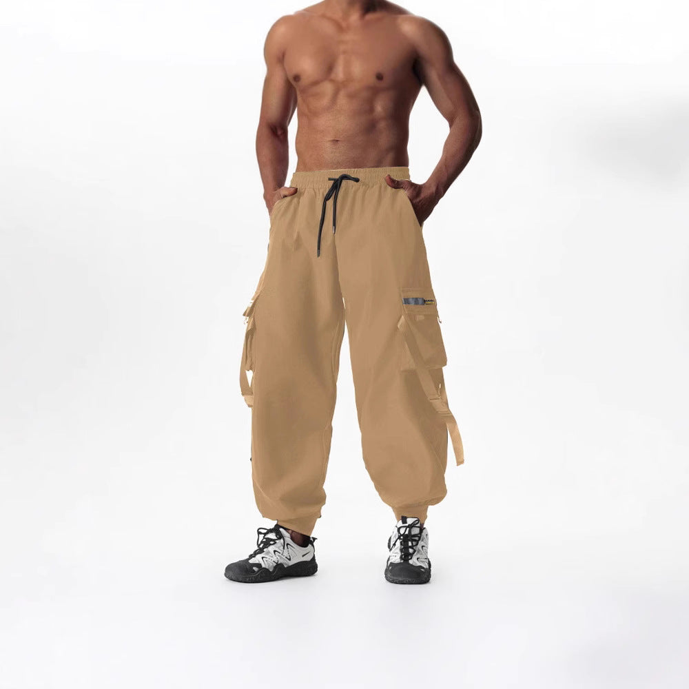 Herren Utility-Cargo-Jogginghose mit Tunnelzug, Beinschnallen & Mehrfachtaschen Nord Taschen