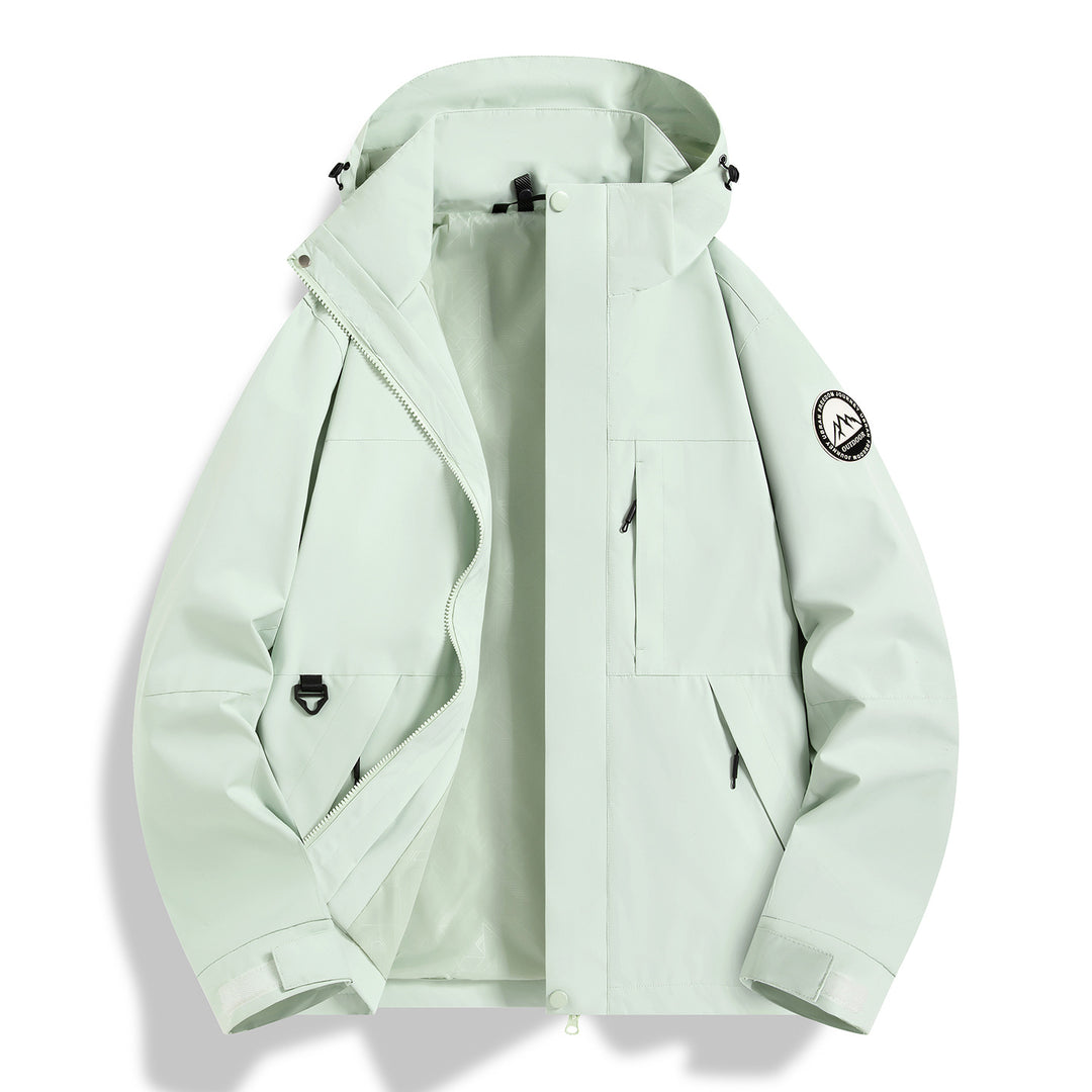 Damen Wasserfeste technische Kapuzenjacke mit verschweißten Nähten und verstellbaren Bündchen Nord Taschen