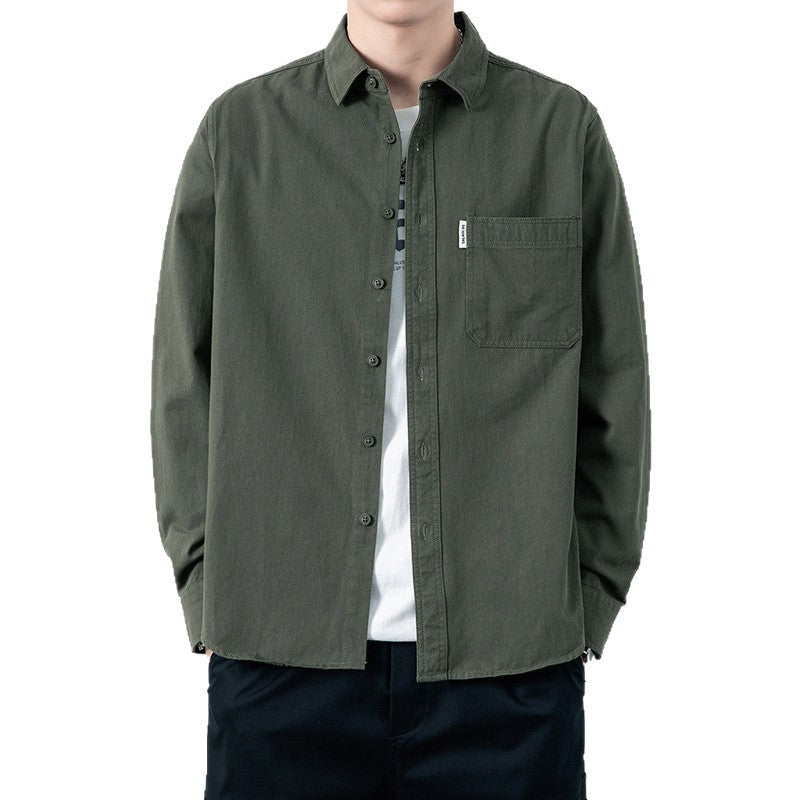 Herren Lässiges Utility-Overshirt aus Canvas mit Brusttasche und verstärkten Nähten Nord Taschen