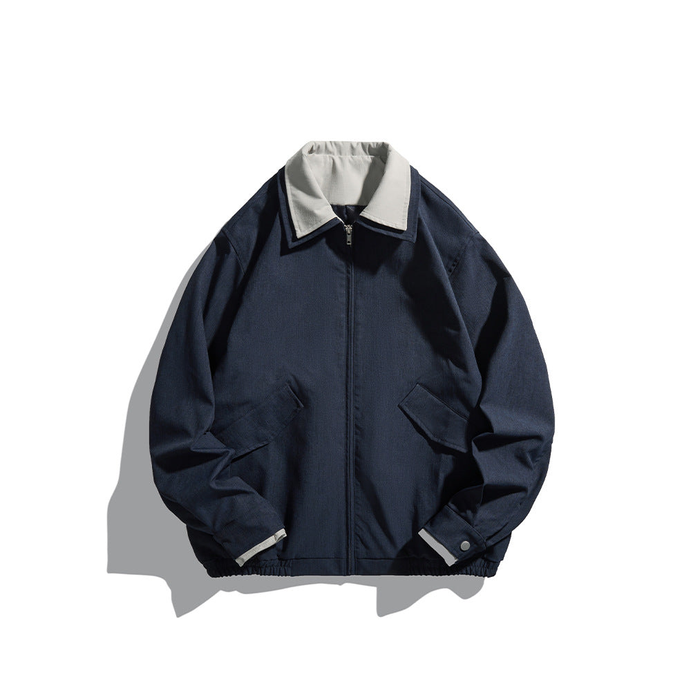 Herren Kurzjacke im Boxy‑Cut aus robustem Canvas mit kontrastierendem Umlegekragen Nord Taschen