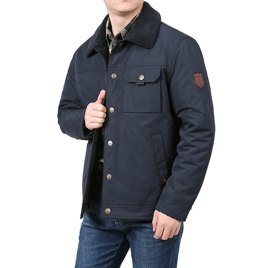 Herren Warme Fleecejacke mit hochgeschlossenem Kragen Nord Taschen