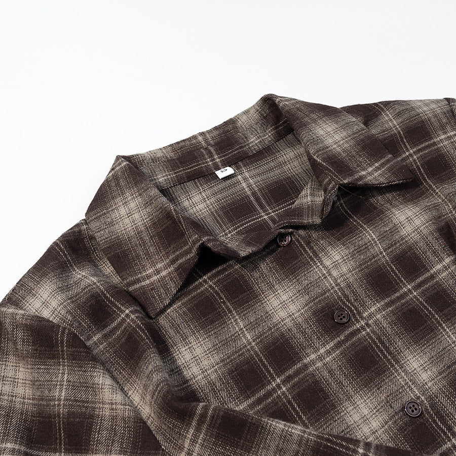 Damen Kariertes Baumwollhemd mit Wickel‑Drapierung und Oversize‑Silhouette Nord Taschen