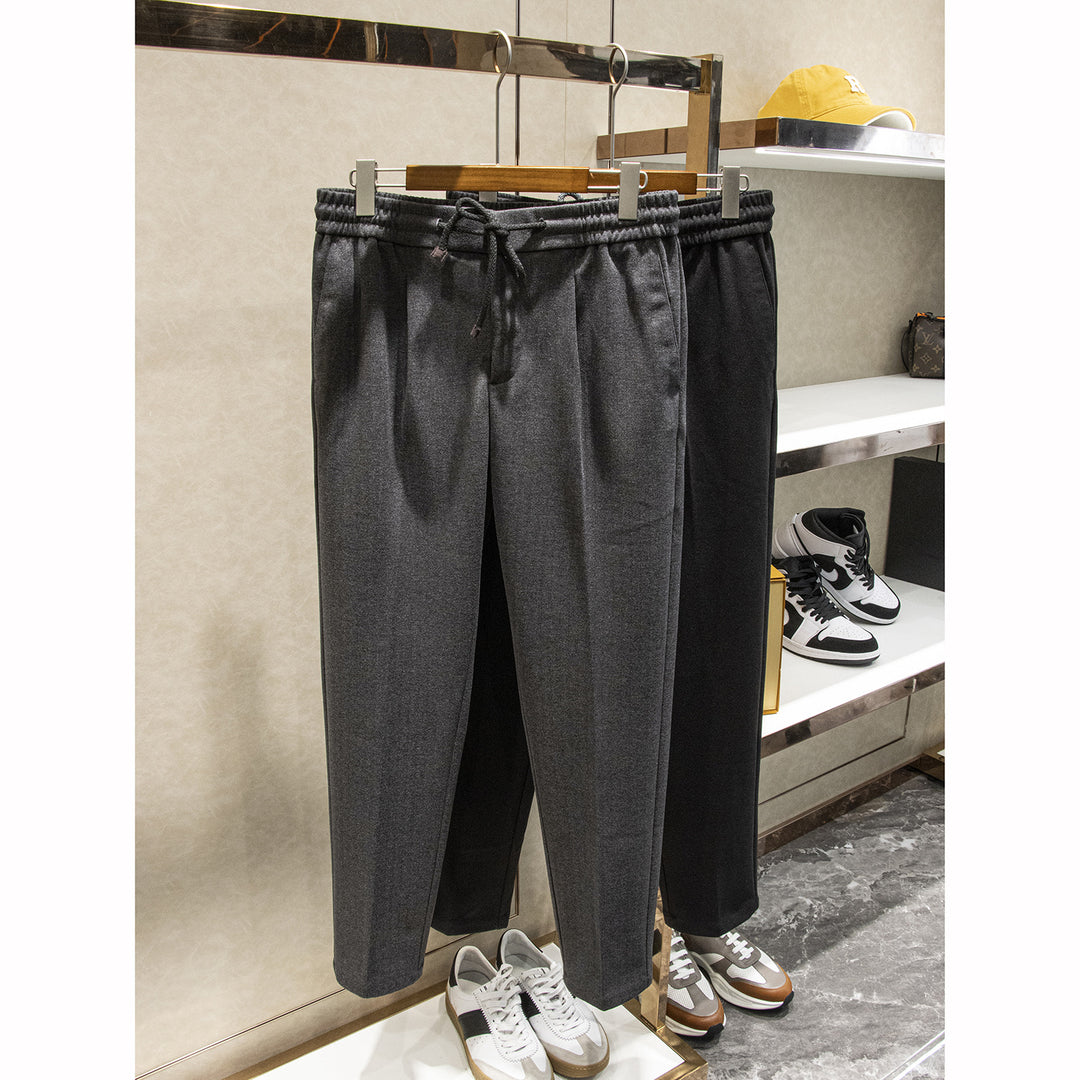 Herren Elegante Jogginghose im Tapered Schnitt mit Bundfalten und Kordelzug Nord Taschen