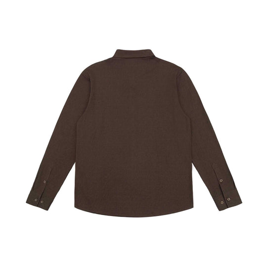 Herren Feines Baumwoll-Twill Hemdjacken‑Style mit Kentkragen und abgerundetem Saum Nord Taschen