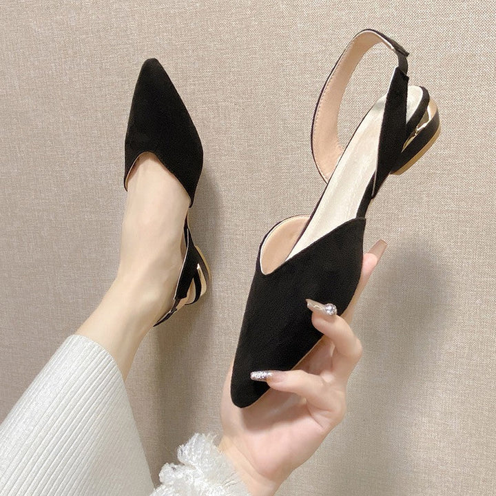 Damen Slingback-Pantoletten aus hochwertigem Wildleder mit feinem Absatz